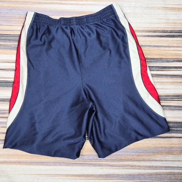 Vintage Nike Basketball Shiny Silvery White, Red, Blue Dazzle Shorts Mens Medium - Picture 3 of 6